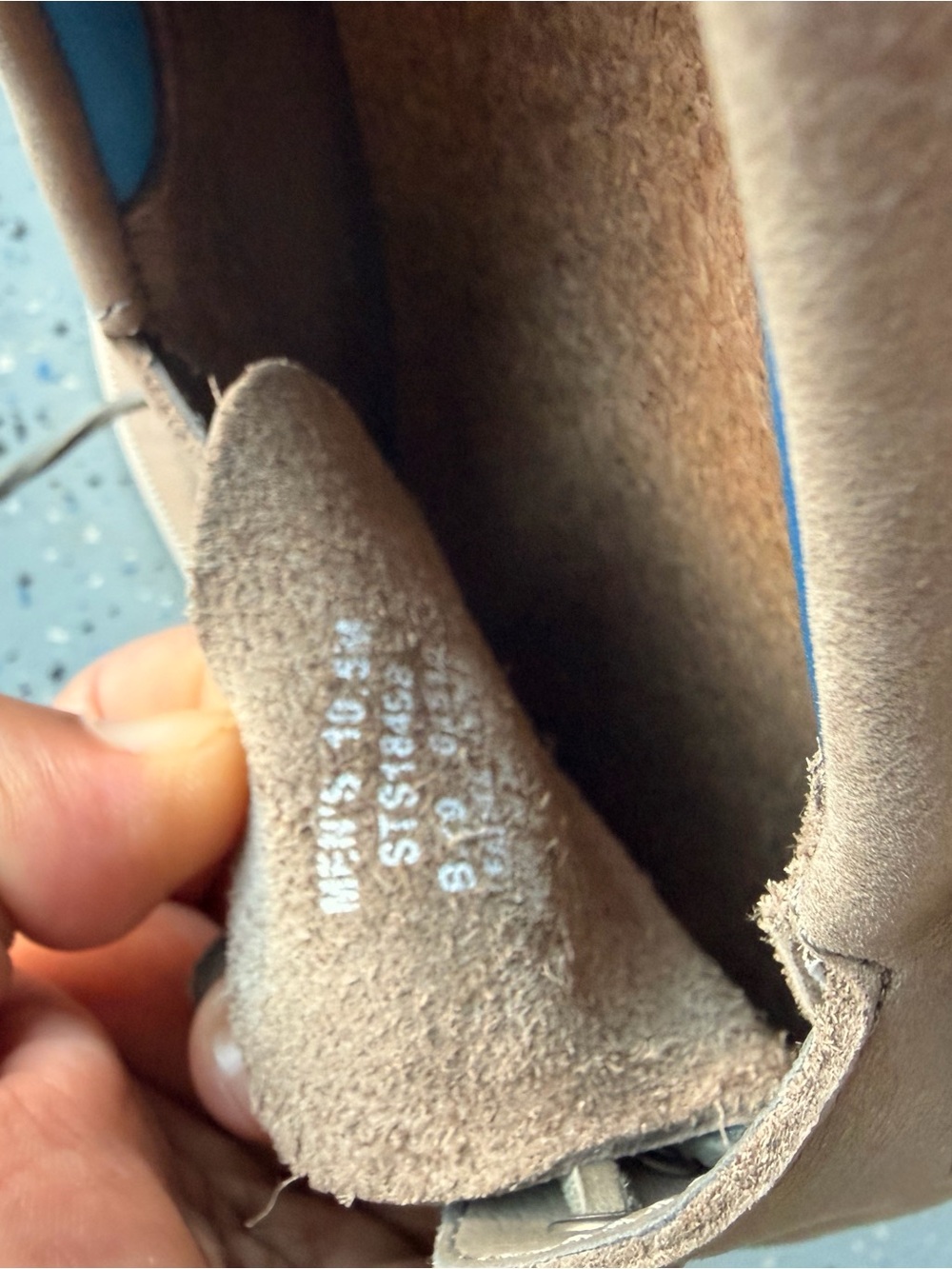 Sperry Men’s Taupe Leather Boat Shoes with Blue Trim - Picture 4 of 4